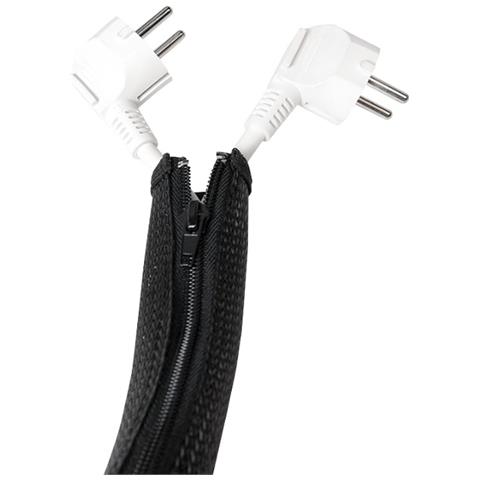 ILWL-DIVIDER-ZIP - Canalina Avvolgente in Tessuto per Cavo con Zip Nero - Foto 1