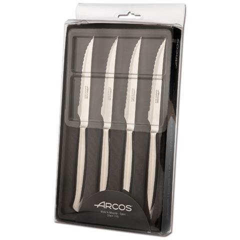 Set Di Coltelli Da Bistecca 4 Pezzi (4 Coltelli) - Monoblocco Unipezzo Colore Argento - Foto 1