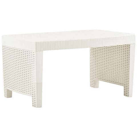 Set Salotto Da Giardino 3 Pz In Plastica Bianco - Foto 2