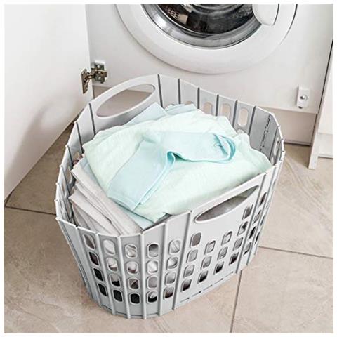 Piatto Facile Conservare Portabiancheria Cesta Regalo Grigio Scuro 38 Litri - Foto 4