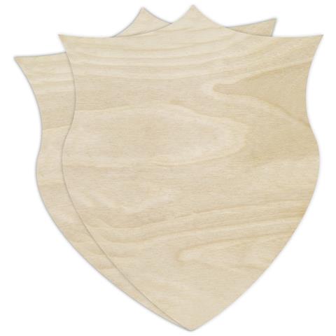 2 X Forme Di Scudo | Ritagli In Legno Compensato | 30 X 24 Cm | Forme Non Dipinte | Perfette Per Dipingere, Decorare, Decoupage O Come Regalo - Foto 1