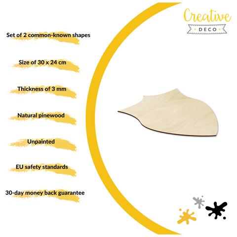 2 X Forme Di Scudo | Ritagli In Legno Compensato | 30 X 24 Cm | Forme Non Dipinte | Perfette Per Dipingere, Decorare, Decoupage O Come Regalo - Foto 5