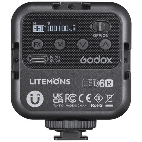 LED6R flash per fotocamera Flash per videocamera Nero - Foto 2