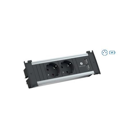 Kapsa S Prolunghe E Multiple 2 M 2 Presa (e) Ac Interno Alluminio, Nero - Foto 1
