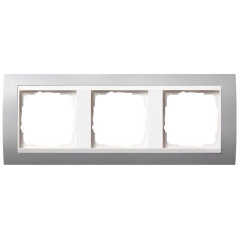 0213326 Placca Copripresa E Copri Interruttori Alluminio, Bianco - Foto 1