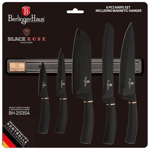 Bh-2535 Set Di Coltelli Da Cucina Black Rose Con Striscia Magnetica - Foto 8