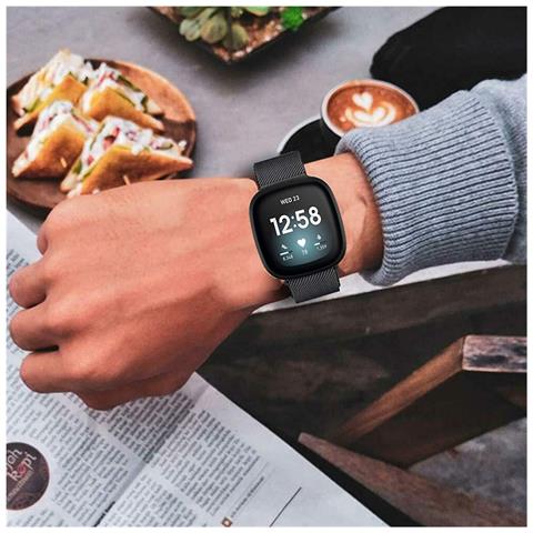 Bracciale Fitbit Versa 3 / Sense In Acciaio Inossidabile Nero - Foto 10