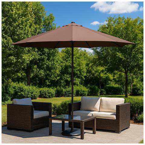 Manarola Ombrellone Rotondo Con Led Cioccolato 2,92 X 2,92 M - Foto 2