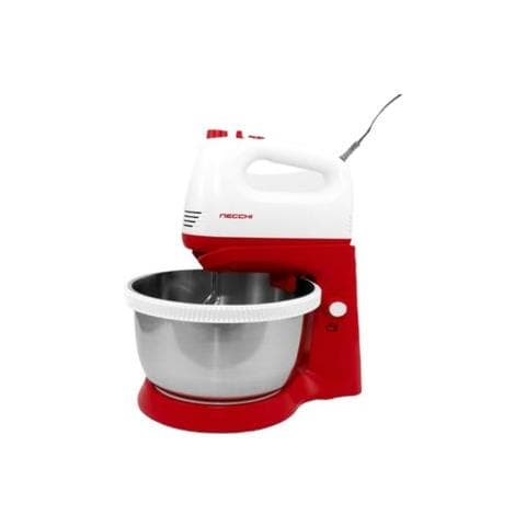 Sbattitore NK9109 con Ciotola Rotante 5 Livelli di Velocità Potenza 300 W Colore Rosso/Bianco/Inox - Foto 1