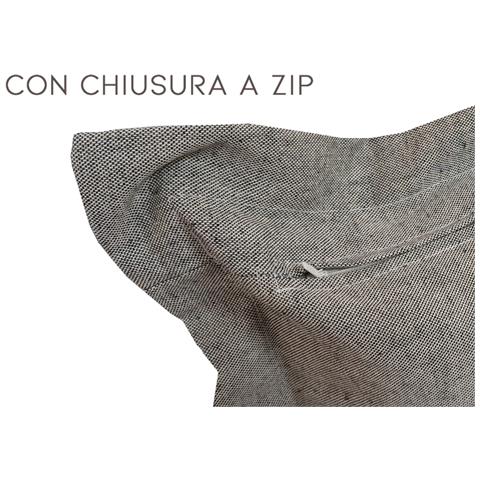 Federa Per Cuscino Arredo Casa Chiusura Zip Fodera Tinto Filo Rigate Sv 40x40 Blu - Foto 5
