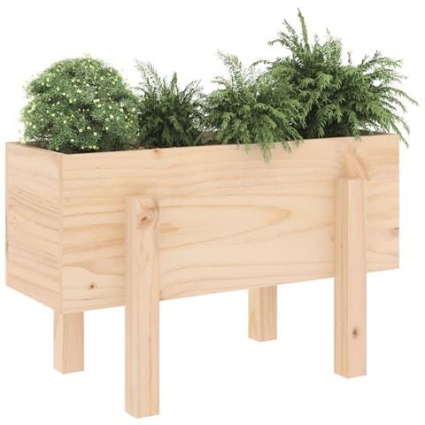 Fioriera Da Giardino 62x30x38 Cm In Legno Massello Di Pino - Foto 2