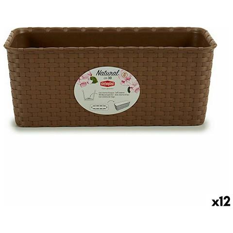 Vaso Rettangolare Da Balcone Stefanplast Marrone Pvc 13 X 11 X 28,5 Cm (12 Unità) - Foto 1