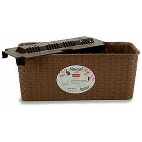 Vaso Rettangolare Da Balcone Stefanplast Marrone Pvc 13 X 11 X 28,5 Cm (12 Unità) - Foto 2