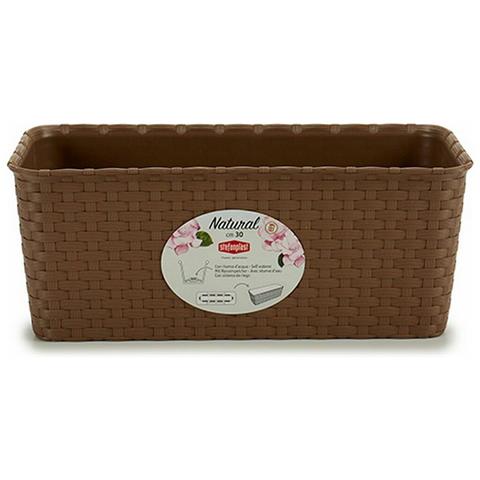 Vaso Rettangolare Da Balcone Stefanplast Marrone Pvc 13 X 11 X 28,5 Cm (12 Unità) - Foto 3