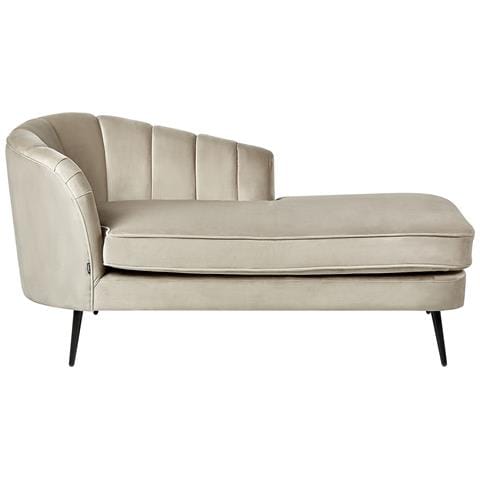 Chaise Longue Versione Sinistra Allier Velluto Beige - Foto 2