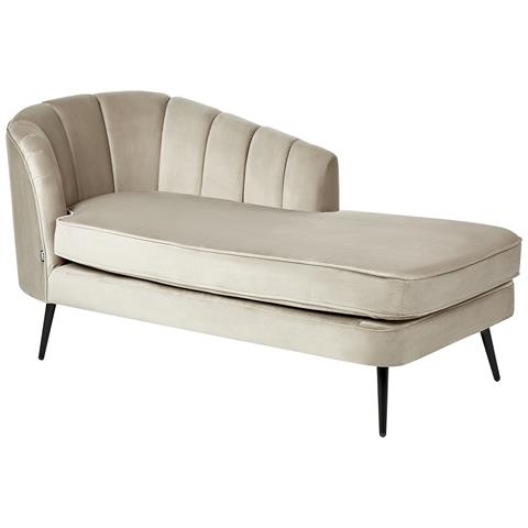 Chaise Longue Versione Sinistra Allier Velluto Beige - Foto 8