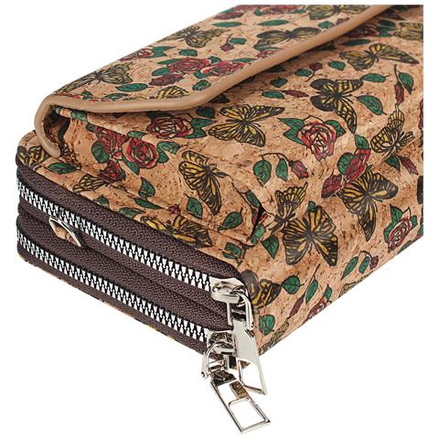 Pochette In Sughero, Collezione Natureprint Chiusura A Zip / Magnetica - Foto 5