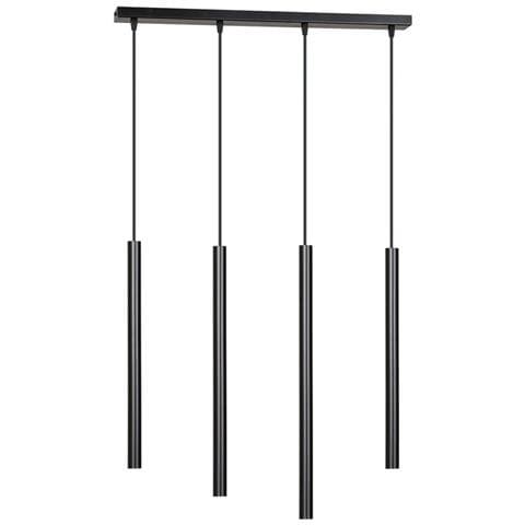 Lampada A Sospensione Selter - Nero - Acciaio Verniciato A Polvere - 60x120x6 Cm - Foto 1