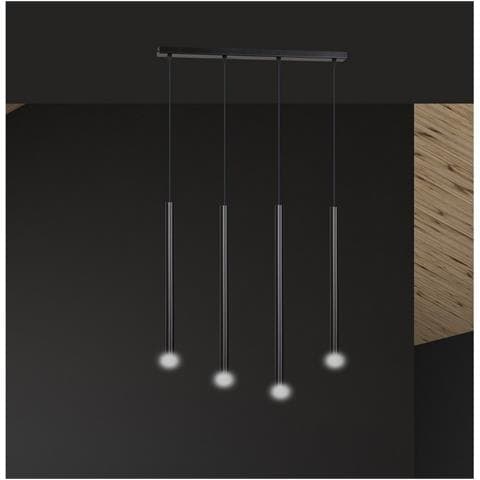 Lampada A Sospensione Selter - Nero - Acciaio Verniciato A Polvere - 60x120x6 Cm - Foto 8