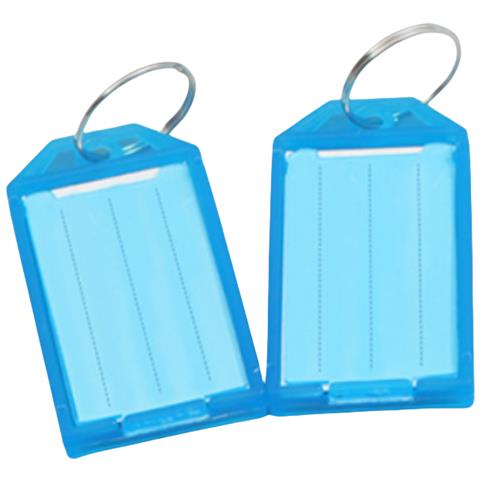 Etichette Portachiavi In Plastica Trasparente Con Apertura A Scatto (confezione Da 50) Blue - Foto 1