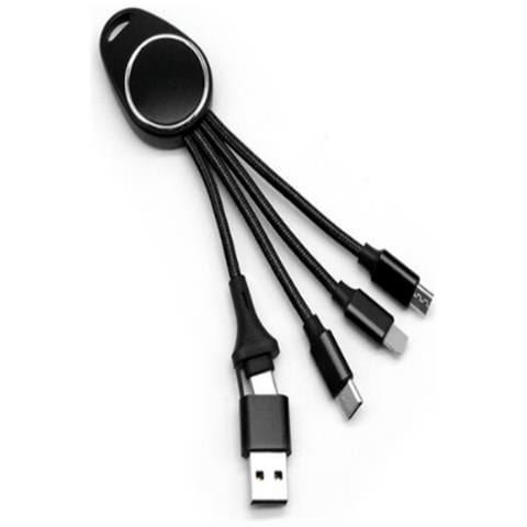 Portachiavi Led 5 In 1 Con Cavo Dati Black - Foto 1