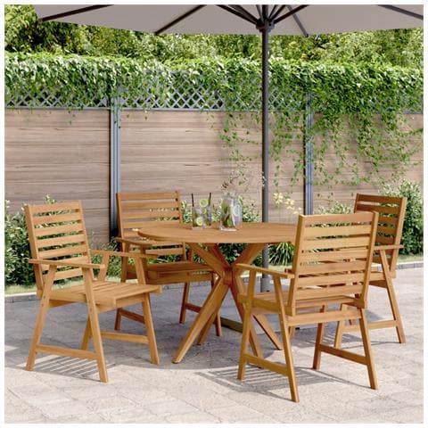 Set Da Pranzo Per Giardino 5 Pz In Legno Massello Di Acacia - Foto 1