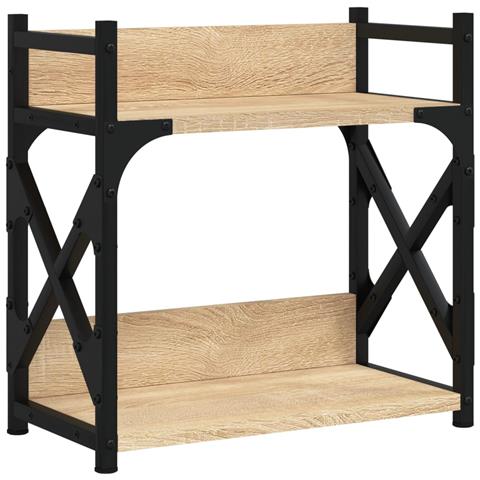 Supporto Stampante 2 Piani Rovere Sonoma 40x20x40cm Multistrato - Foto 2