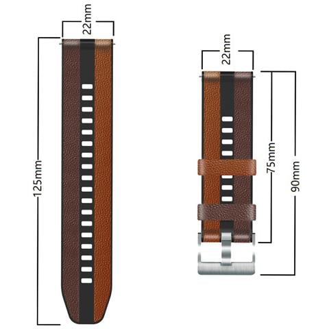 Cinturino Per Orologio Per Huawei Gt3 Pro, Suunto 9 Peak E Altro Brown+black - Foto 3