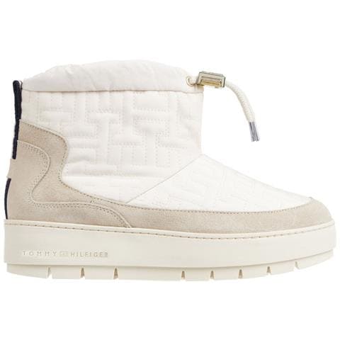 Monogram Snowboot Stivaletti Pelle Scamosciata /nabuk Scarpe Donna Bianco Eu 37, Fw0fw07637 Ybh - Foto 1