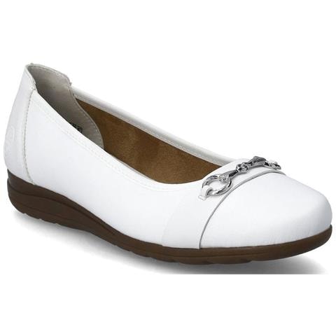 White Casual Closed Ballerinas Ballerine Pelle Scarpe Donna Bianco Eu 39, L9360-80 - Foto 1