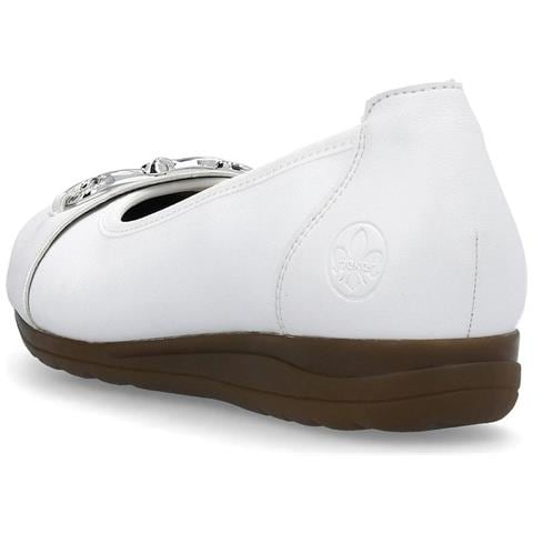 White Casual Closed Ballerinas Ballerine Pelle Scarpe Donna Bianco Eu 39, L9360-80 - Foto 3