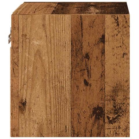 Mobile TV a Parete con Luci LED Legno Antico 30x28,5x30 cm - Foto 2