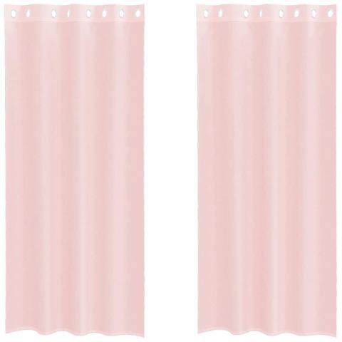 Tende In Voile Con Occhielli 2 Pz Rosa Chiaro 140x245 Cm - Foto 2