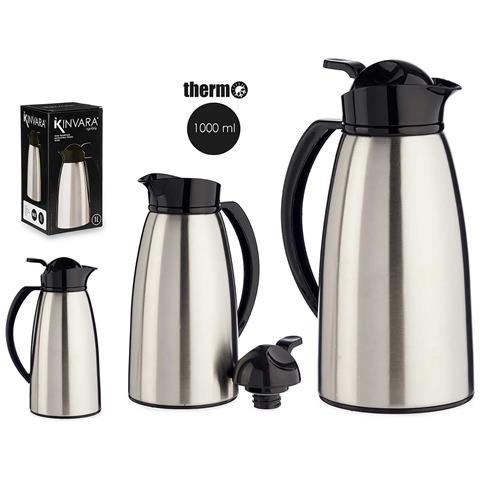 Dam  Caraffa Termica 1l Acciaio Inossidabile 18x13x28 Cm. Color Argento - Foto 4