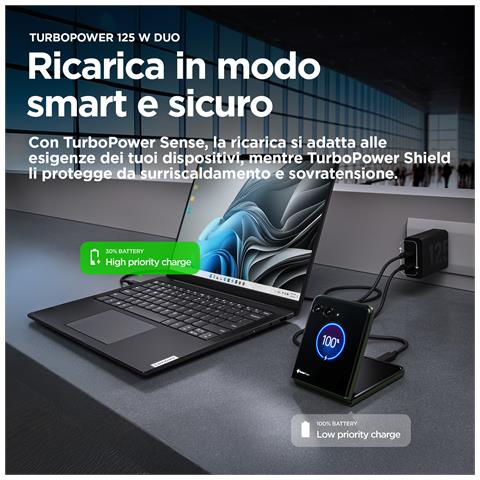 TurboPower 125W Duo Charger Universale Nero AC Ricarica rapida Interno - Foto 2