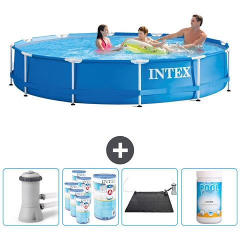 Piscina Fuori Terra - In Giro - 366x366x76 Cm - Blu - Include Accessori Coordinati Cb92 - Foto 1