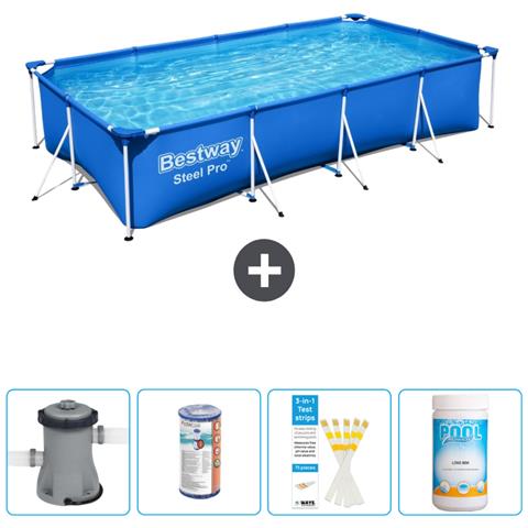 Piscina Fuori Terra - Rettangolo - 400x211x81 Cm - Blu - Include Accessori Coordinati Cb49 - Foto 1