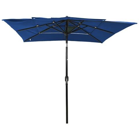 Ombrellone A Sbalzo 3 Livelli Palo Alluminio 2,5x2,5 M Azzurro - Foto 1