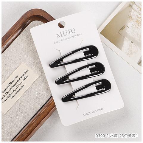 Fermagli Per Capelli Classici A Goccia Nera - Set Di 3 - Foto 2
