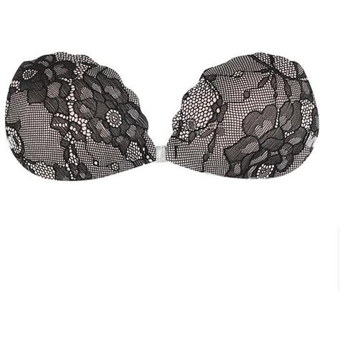 Reggiseno Invisibile Profondo A V In Pizzo E Silicone Black D - Foto 1