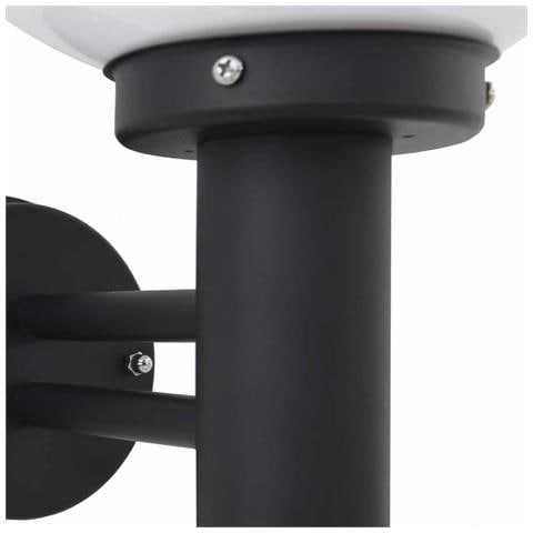Lampade da parete da esterno 2 pezzi in acciaio inox nero IP44 - Foto 9