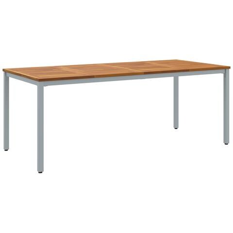 Tavolo da giardino 200x90x75 cm in legno massello di acacia e metallo - Foto 1