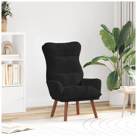 Poltrona Rilassante in Velluto Nero - Foto 2