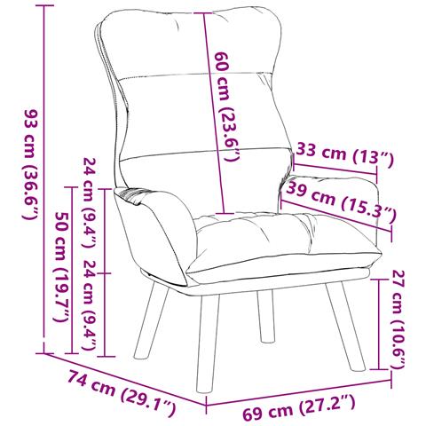 Poltrona Rilassante in Velluto Nero - Foto 8
