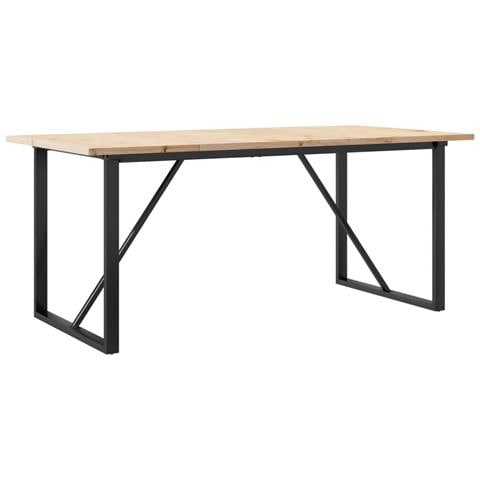 Tavolo da Pranzo Telaio a O 180x90x75,5 cm Legno Pino e Acciaio - Foto 1