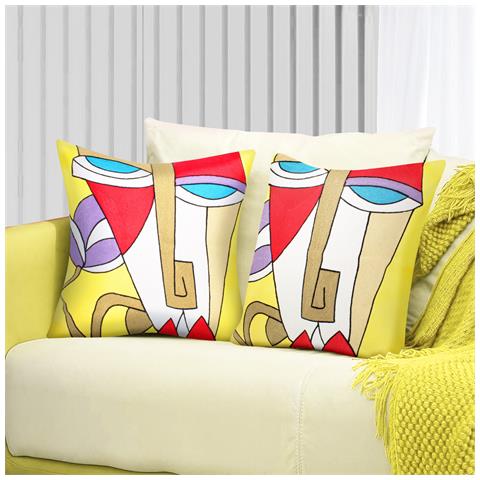 Set Di 2 Copricuscini 45x45 Cm Ricamati Art Nivara - Foto 5