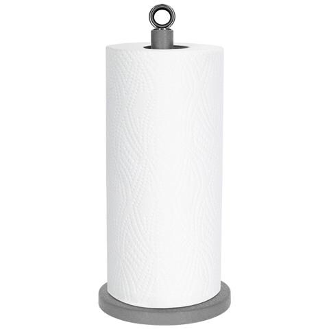 Portarotoli Asciugamani Tutti Gli Effetti Pietra Con Base Pesante Stabile, Grigio - Foto 1