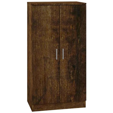 Scarpiera Rovere Fumo 55x35x108 cm in Legno Multistrato - Foto 1