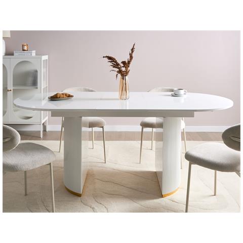 Tavolo Da Pranzo Estensibile Dulverton Bianco 160/200 Cm 90 Cm - Foto 1