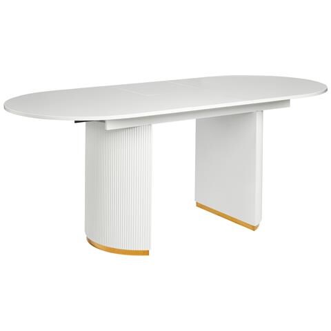 Tavolo Da Pranzo Estensibile Dulverton Bianco 160/200 Cm 90 Cm - Foto 2